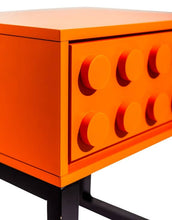 Load image into Gallery viewer, McGowan &amp; Rutherford Ltd - Orange Block Solid Wood Single Drawer Bedside Table
