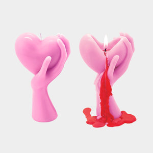 54 Celsius - Heart Burn Candle - 7" Tall, Bleeding Heart, 18 Hr Burn Time