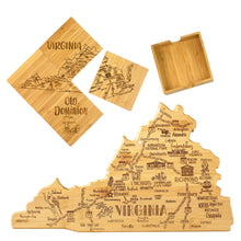 Load image into Gallery viewer, Totally Bamboo - Virginia Charcuterie Board &amp; Coaster Gift Set

