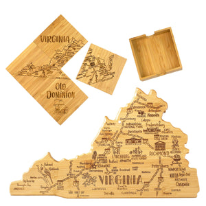 Totally Bamboo - Virginia Charcuterie Board & Coaster Gift Set