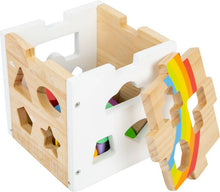 Load image into Gallery viewer, Hauck Toys - Small Foot Wooden Toys Rainbow Shape Sorter Cube Playset Des
