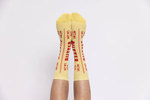Yellow Owl Workshop - Butter - Large Crew Socks