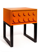 Load image into Gallery viewer, McGowan &amp; Rutherford Ltd - Orange Block Solid Wood Single Drawer Bedside Table
