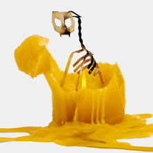 Load image into Gallery viewer, 54 Celsius - PyroPet Kisa Cat Skeleton Candle - 7&quot; Tall, Mustard Yellow
