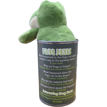 Load image into Gallery viewer, Canned Gifts - Lily the Canned Frog Stuffed Animal Plush w/Funny Jokes
