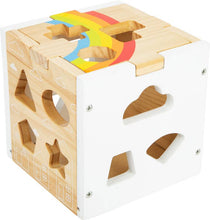 Load image into Gallery viewer, Hauck Toys - Small Foot Wooden Toys Rainbow Shape Sorter Cube Playset Des
