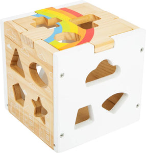 Hauck Toys - Small Foot Wooden Toys Rainbow Shape Sorter Cube Playset Des