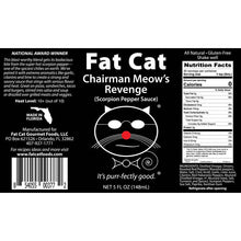 Load image into Gallery viewer, Fat Cat - Chairman Meow’s Revenge Scorpion Pepper Hot Sauce (12 ct)
