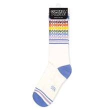 Load image into Gallery viewer, Gumball Poodle - Bookworm - Vintage Rainbow repeat Gym Crew Socks
