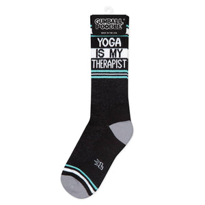 Gumball Poodle - Yoga Is My Therapist Gym Crew Socks