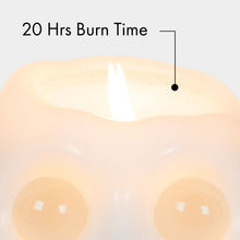 Load image into Gallery viewer, 54 Celsius - 6" Large Skull Halloween Candle w Crystal Eyeballs - White
