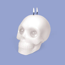 Load image into Gallery viewer, 54 Celsius - 6" Large Skull Halloween Candle w Crystal Eyeballs - White
