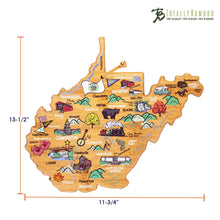 Load image into Gallery viewer, Totally Bamboo - West Virginia Cutting Board with Artwork by Fish Kiss™
