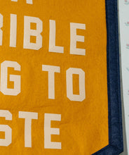 Load image into Gallery viewer, Oxford Pennant - Adversity Is A Terrible Thing To Waste Camp Flag • Unreasonable Hospitality x Oxford Pennant
