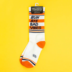 Gumball Poodle - Buh Bye Bad Vibes Gym Crew Socks