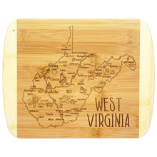 Load image into Gallery viewer, Totally Bamboo - A Slice of Life West Virginia Cutting &amp; Charcuterie Board
