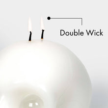 Load image into Gallery viewer, 54 Celsius - 6" Large Skull Halloween Candle w Crystal Eyeballs - White
