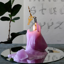 Load image into Gallery viewer, 54 Celsius - PyroPet Einar Unicorn Skeleton Candle - 8&quot; Tall, Lilac
