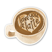Load image into Gallery viewer, Big Moods - I Love You A Latte Coffee Mug Sticker
