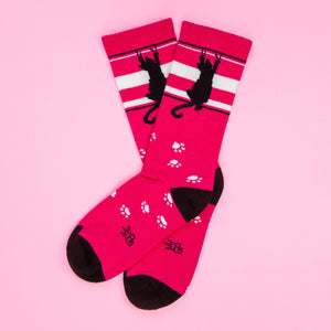 Gumball Poodle - Scratching Black Cat Gym Crew Socks