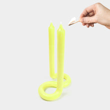 Load image into Gallery viewer, 54 Celsius - Twist Candle Sticks by Lex Pott, 9.5&quot; Tall, Yellow
