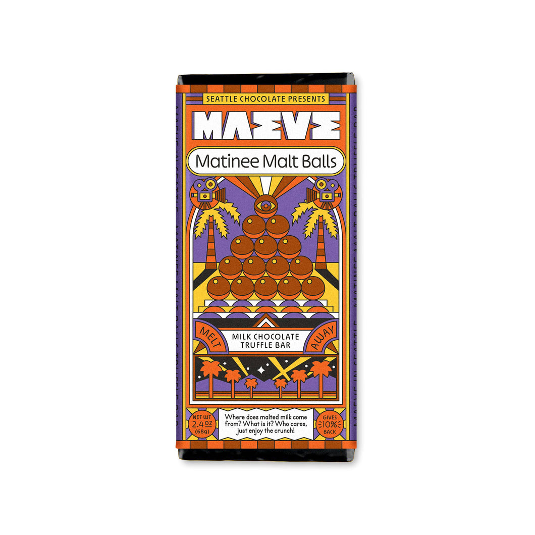 Seattle Chocolate Presents MAEVE - New! Matinee Malt Balls Truffle Bar