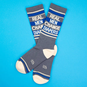 Gumball Poodle - Real Men Change Diapers Gym Crew Socks