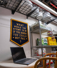 Load image into Gallery viewer, Oxford Pennant - What Would You Attempt To Do Camp Flag • Unreasonable Hospitality x Oxford Pennant
