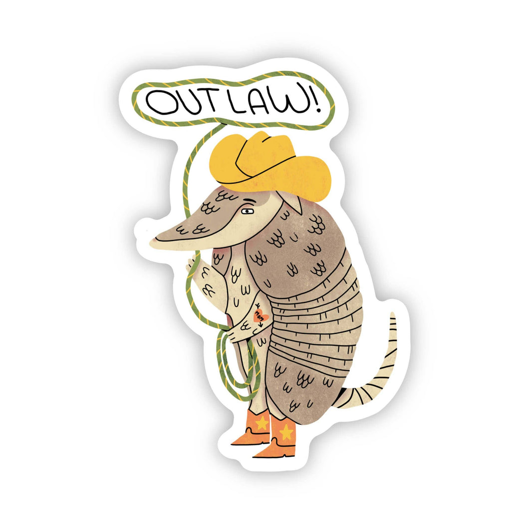 Big Moods - Armadillo Outlaw In Boots Sticker