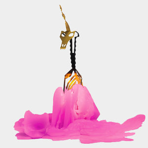 54 Celsius - PyroPet Einar Unicorn Skeleton Candle - 8" Tall, Hot Pink