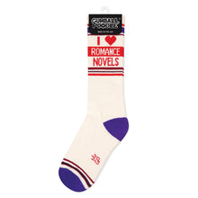 Load image into Gallery viewer, Gumball Poodle - I ❤️ Romance Novels Gym Crew Socks
