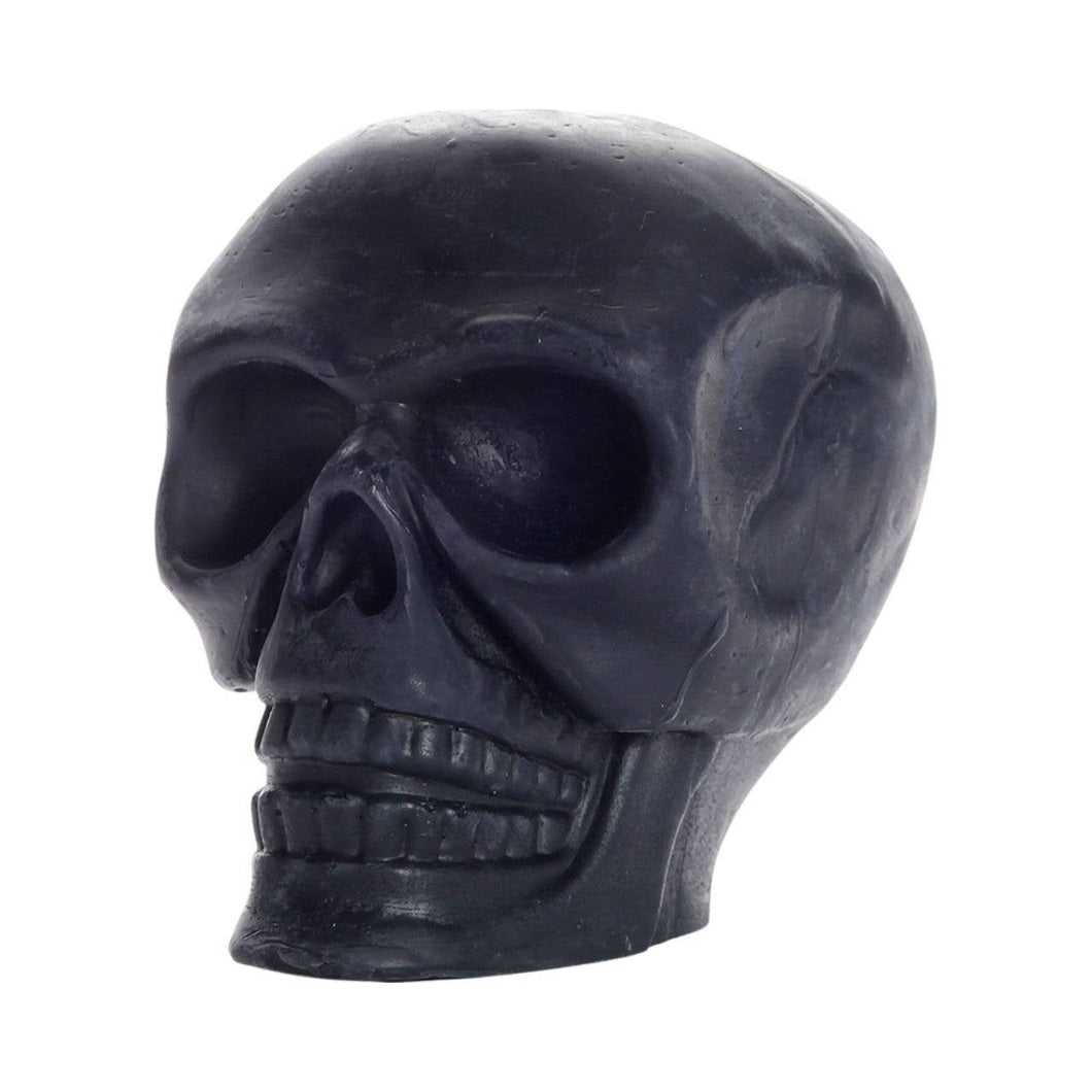 Big Dipper Wax Works - Sculpted Skull Candle – 100% Beeswax – Black - Handcrafted