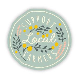 Big Moods - "Support Local Farmers" Floral Sticker