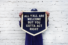 Load image into Gallery viewer, Oxford Pennant - All Y'all Are Welcome Camp Flag • Tate Farms x Oxford Pennant
