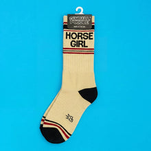 Load image into Gallery viewer, Gumball Poodle - Horse Girl Gym Crew Socks
