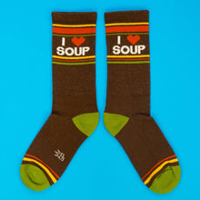Load image into Gallery viewer, Gumball Poodle - I ❤️ Soup Gym Crew Socks
