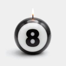 Load image into Gallery viewer, 54 Celsius - Classic 8-Ball Candle  - 4” Dia., 50 Hr Burn, Black &amp; White
