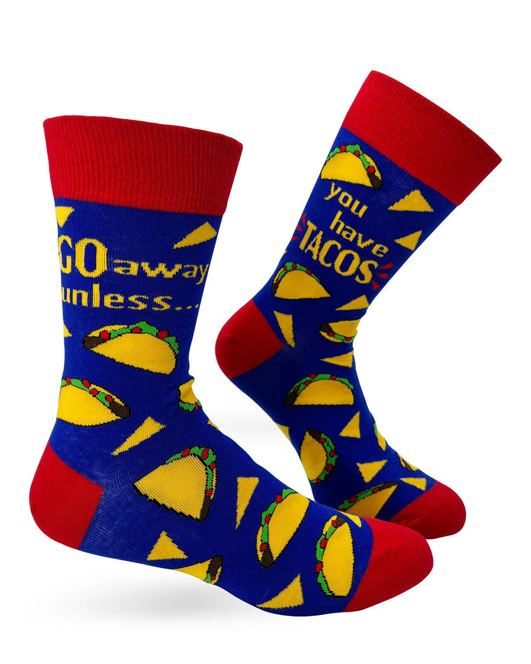 Fabdaz - Go Away Unless You Have Tacos Men's Novelty Crew Socks