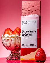 Load image into Gallery viewer, Raaka Chocolate - 37% Strawberry &amp; Cream Vegan White Chocolate Bar
