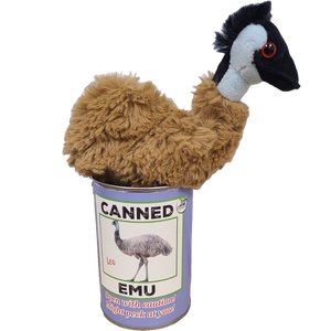 Canned Gifts - Canned Emu | Stuffed Animal Farm Plush w/Jokes | Unique Gift