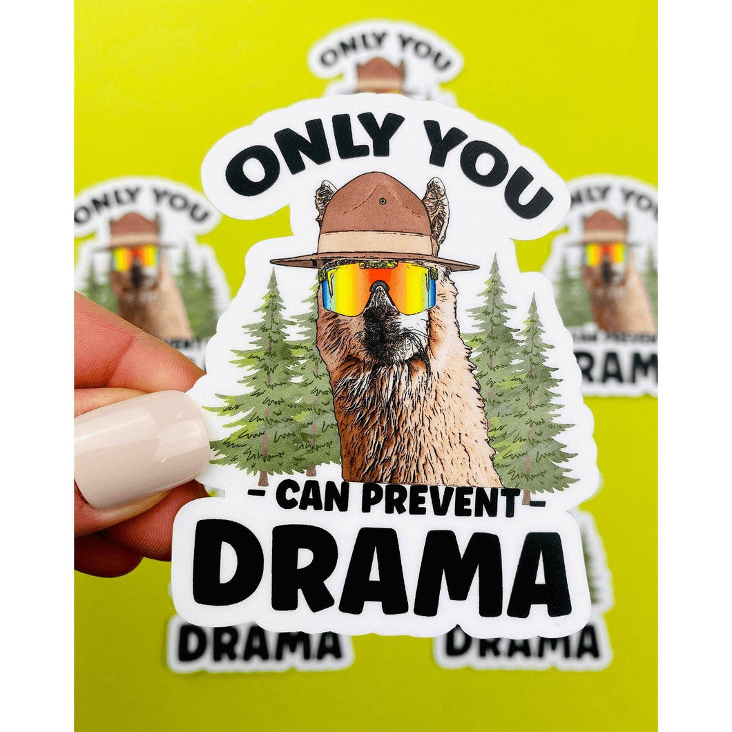 Otto's Grotto - Llama Drama Sticker Only You Can Prevent Drama Sticker