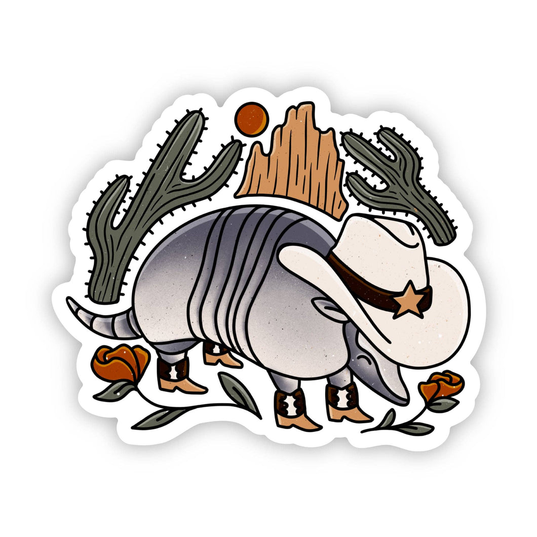 Big Moods - Texas Armadillo Cowboy Hat Sticker