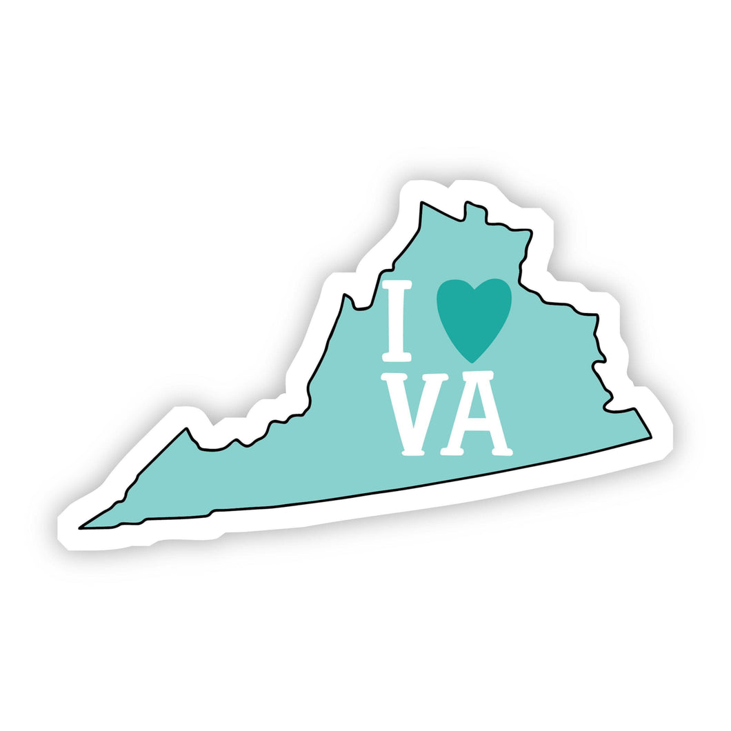 Big Moods - I Love Virginia Teal Sticker