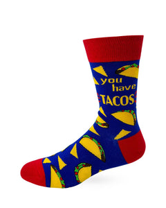 Fabdaz - Go Away Unless You Have Tacos Men's Novelty Crew Socks