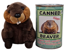 Load image into Gallery viewer, Canned Gifts - Chipper the Canned Beaver | Stuffed Animal Plush w/Jokes
