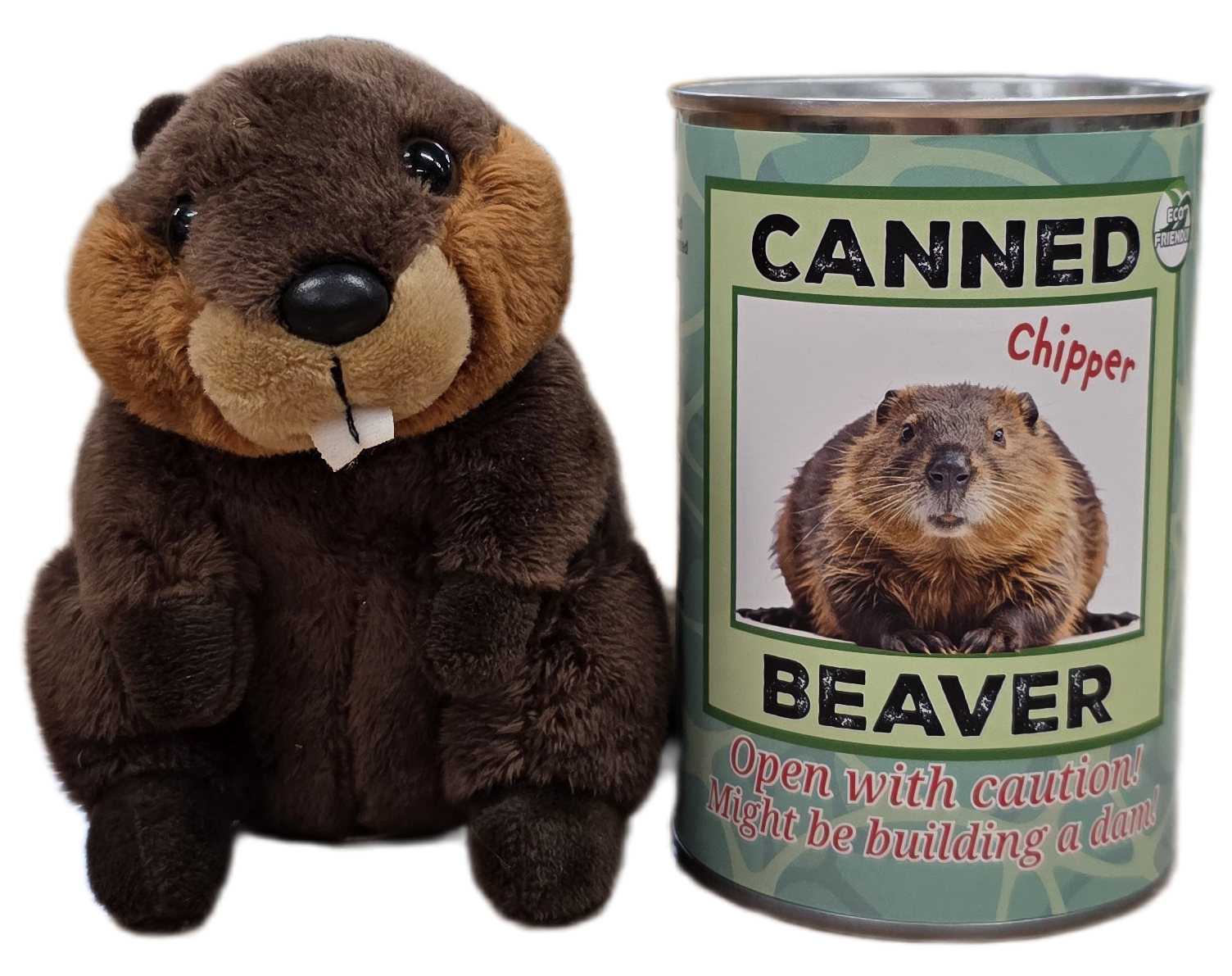 Canned Gifts - Chipper the Canned Beaver | Stuffed Animal Plush w