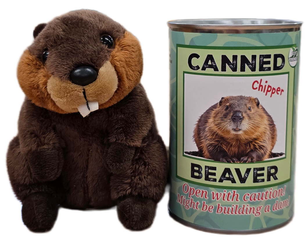 Canned Gifts - Chipper the Canned Beaver | Stuffed Animal Plush w