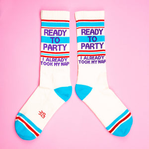 Gumball Poodle - Ready to Party I Already Took My Nap Gym Crew Socks