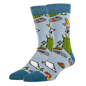 OoohYeah Socks/Sock It Up/OoohGeez Slippers - Trash Panda | Men's Cotton Crew Funny Socks