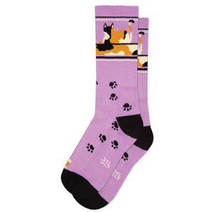 Gumball Poodle - Lounging Calico Cat Gym Crew Socks